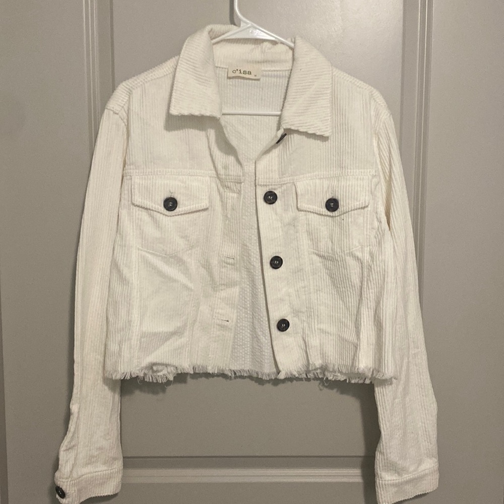 C’isa Corduroy white/off white button jacket